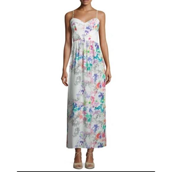 Amanda Uprichard Mai Tai Sleeveless Maxi Dress in Waterfall Floral Womens S - Picture 1 of 12